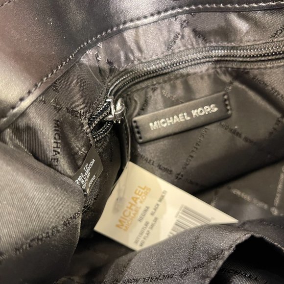 Michael Kors Regina Medium Flap Should Crossbody Bag MK Black Multi - Picture 9 of 12